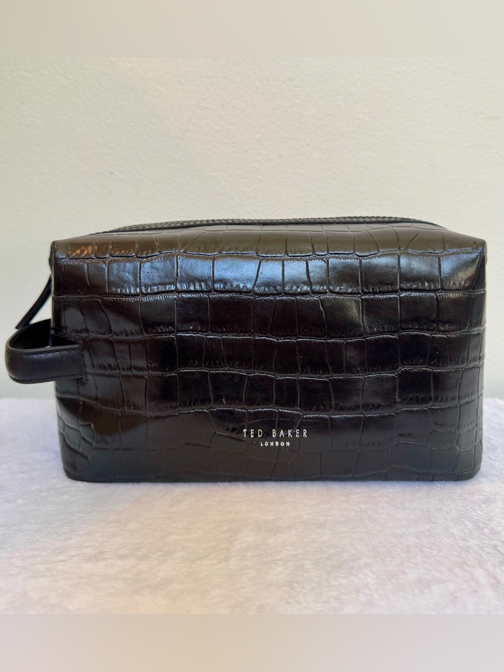 Ted Baker London Roye Croc Embossed Leather Toiletry Bag